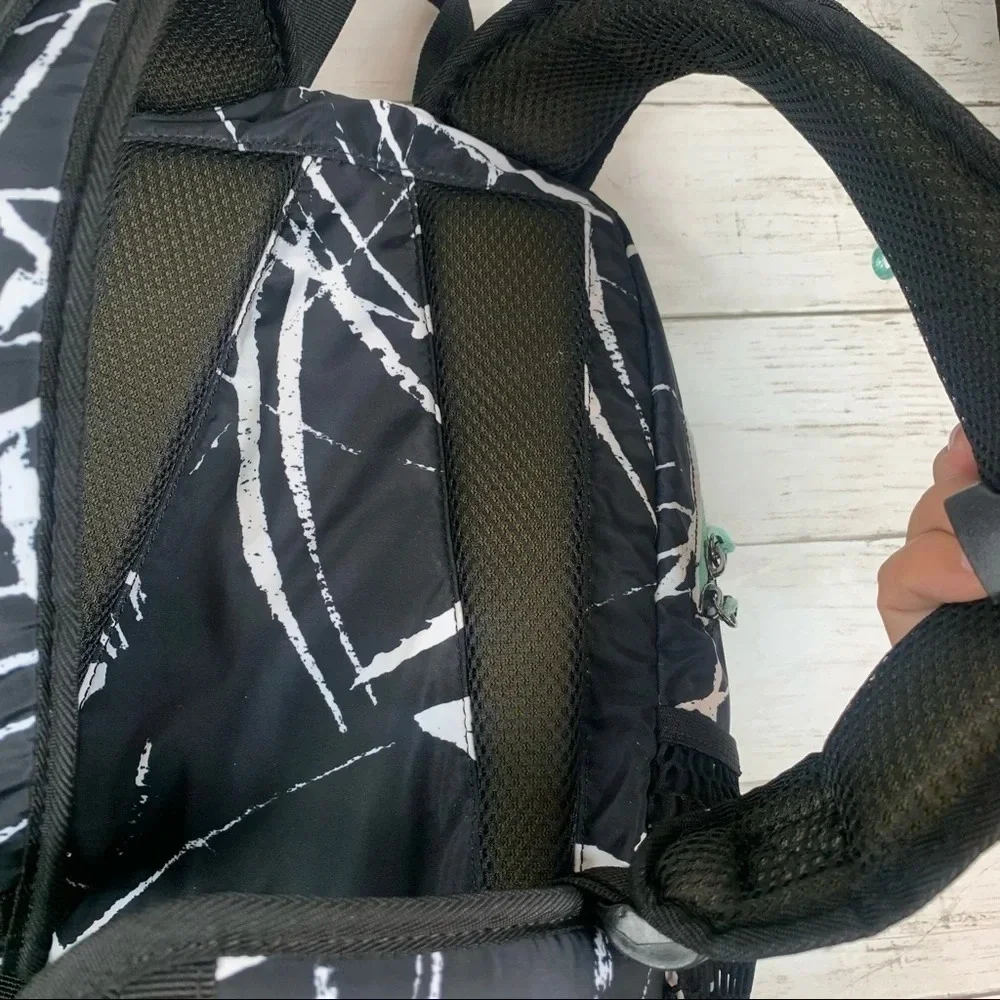 Fabletics Marble Print Backpack Black Mint White Workout Bag